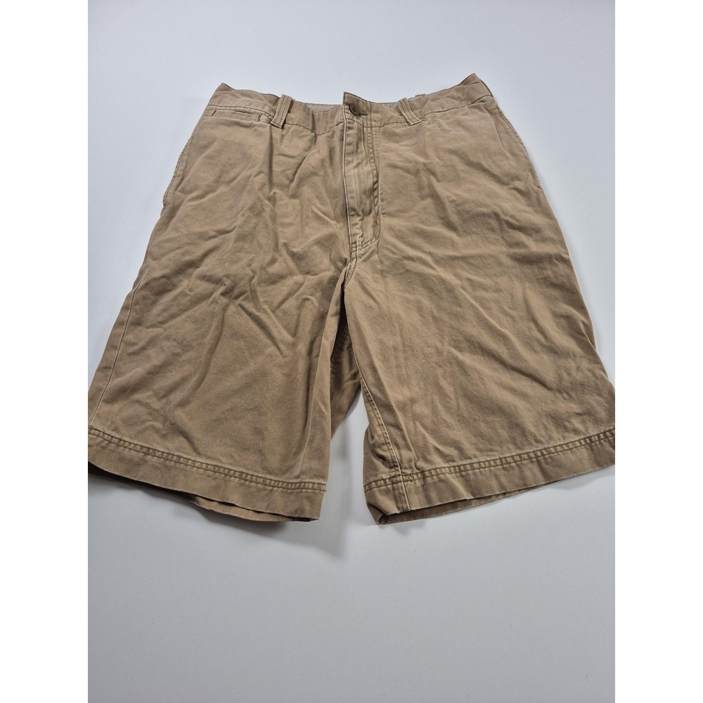 Y2K Abercrombie & Fitch Shorts Mens 33 Khaki Beige Cotton Chino 11 Inseam Casual
